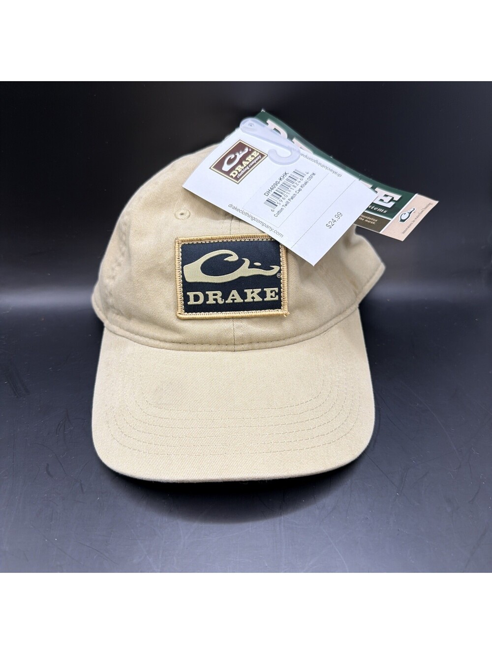 Drake Waterfowl Patch Dad Hat Tan NWT
